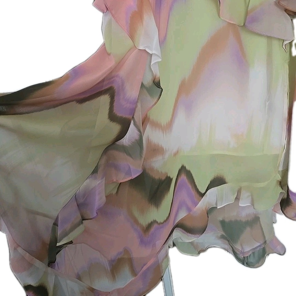 NWT Steve Madden Delphine Asymmetric Ruffle Dress Size M Midi Fairy Summer Party - Picture 6 of 13